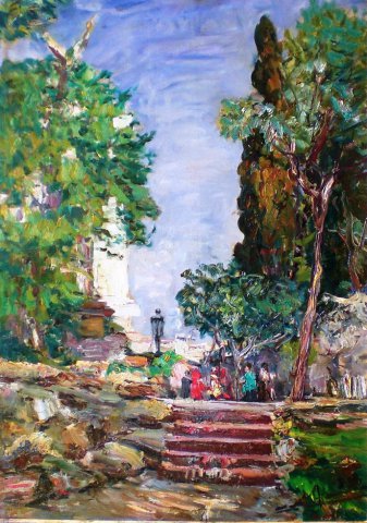 Giardini pubblici di MIlano 1958 cm 70x50