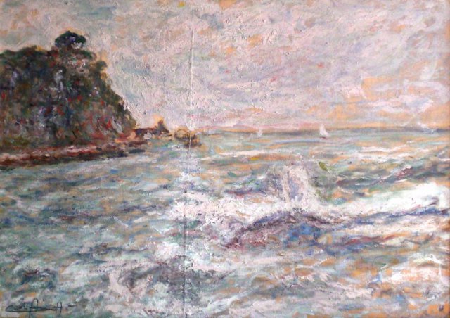 Inizio di Burrasca a Zoagli 1979 cm 50x70